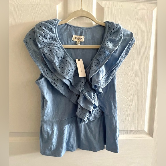 Anthropologie X Porridge Jodi Ruffle Eyelet Sleeveless Top - Picture 4 of 6